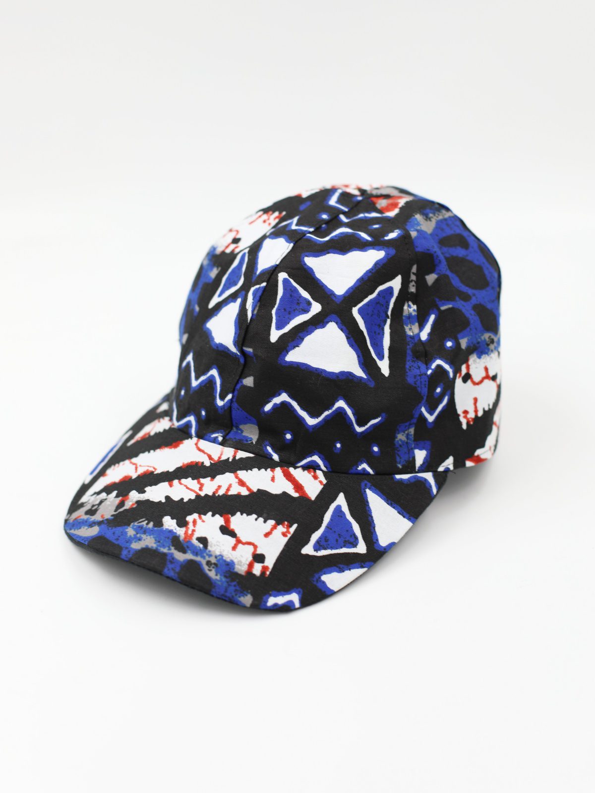 Niebieska czapka batikowa z Senegalu afryka afrykańska unisex wzory na lato