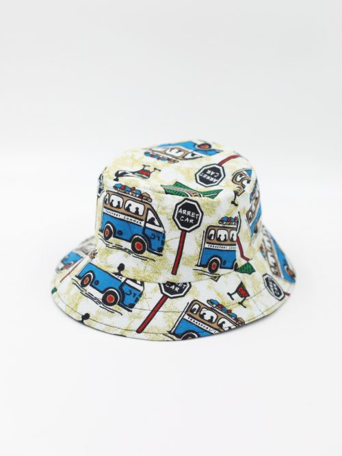 kapelusz batik kolorowy bucket hat we wzory afryka samochód dla dziecka dziecięcy
