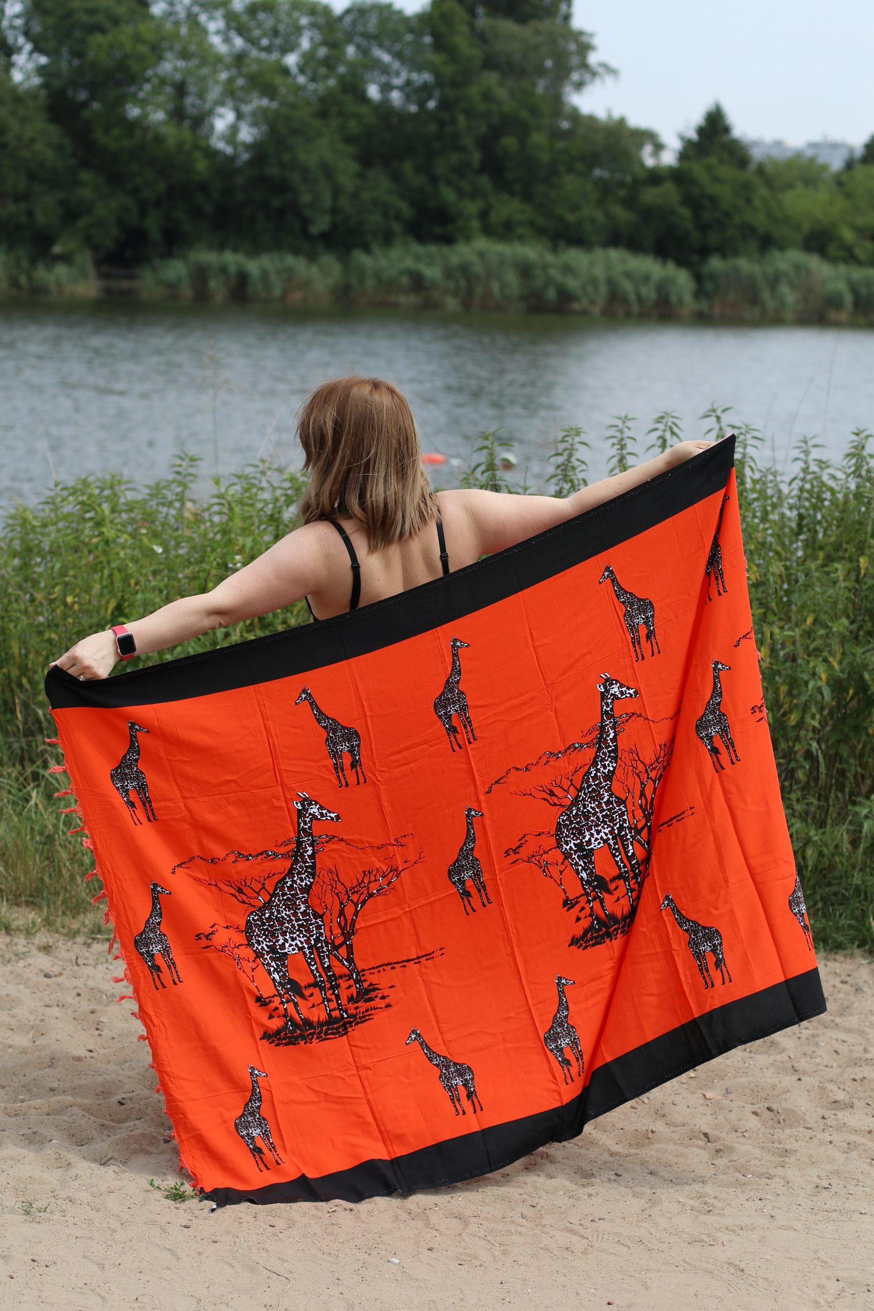 pareo na lato szal chusta rwanda afrykańska pomarańczowa sklep dobra fabryka